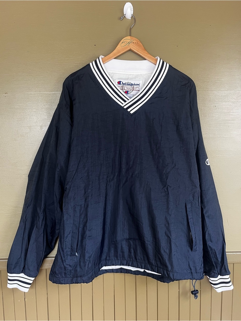 90’s Champion Navy Lined Windbreaker Pullover Nylon Vintage
